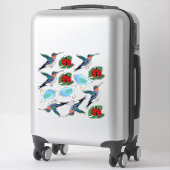 Sticker Illustrations de coccinelle d'oiseau-colibri (Sur valise)
