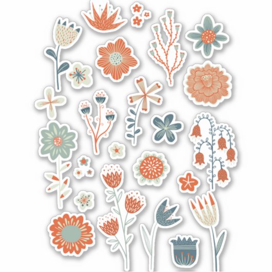 Sticker Illustrations de fleurs (Devant)