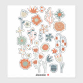 Sticker Illustrations de fleurs (Feuille)