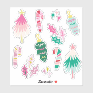 Sticker Illustrations de Noël Fantaisistes et Lumineuses