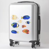 Sticker Illustrations de poissons de récif de l'aquarium t (Sur valise)
