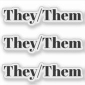 Sticker Ils les femmes noires pronouns lgbtq (Devant)