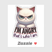Sticker i'm fâché, fou chat (Feuille)