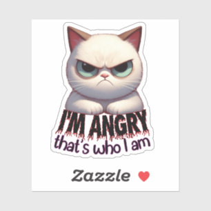 Sticker i'm fâché, fou chat