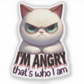 Sticker i'm fâché, fou chat (Devant)