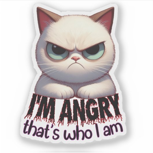 Sticker i'm fâché, fou chat (Devant)