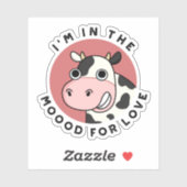 Sticker I'm in the Moood For Love Funny Cow Pun (Feuille)