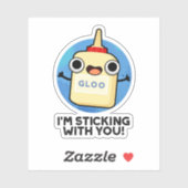 Sticker I'm Sticking With You Cute Glue Pun (Feuille)