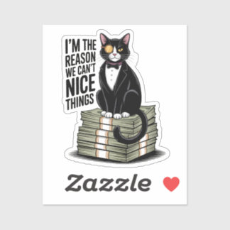 Sticker I'm The Reason Nice Things Funny Cat Gift