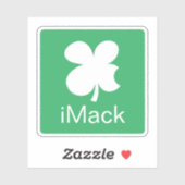Sticker iMack drôle de porte-clé de trèfle de chance (Feuille)