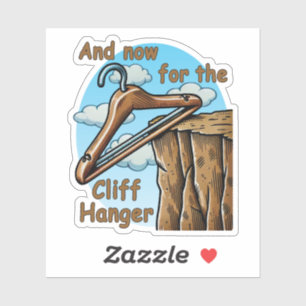 Sticker Image amusante de Cliff Hanger avec jeu de mot