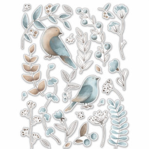 Sticker Image clipart d'oiseau bleu d'eau