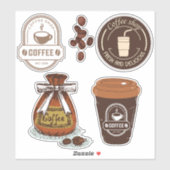 Sticker Image cool pour les amateurs de café Scrapbook Bro (Feuille)