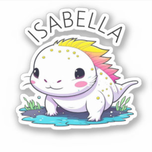 Sticker Image Cute Kawaii Axolotl Personnalisée