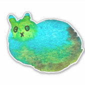 Sticker Image d'art de chat bleu gras mou (Devant)