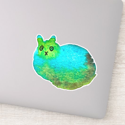 Sticker Image d'art de chat bleu gras mou (Détail)