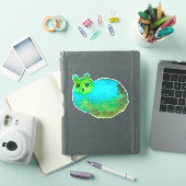 Sticker Image d'art de chat bleu gras mou (Couverture iPad)