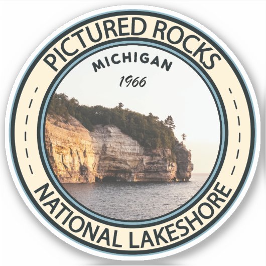 Sticker Image de Rocks National Lakeshore Michigan Badge (Devant)