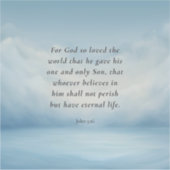 Sticker Image du verset biblique Jean 3:16 (Devant)