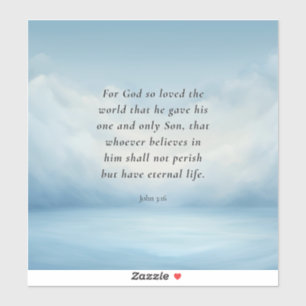 Sticker Image du verset biblique Jean 3:16