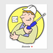 Sticker Image électricien en couleur (Feuille)