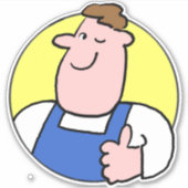 Sticker Image Handyman dans l'autocollant couleur (Devant)