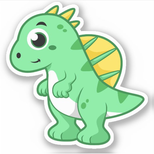 Sticker Image Mignonne D'Un Spinosaure. (Devant)