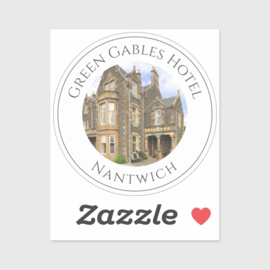 Sticker Image, nom et emplacement de l'hôtel (Feuille)