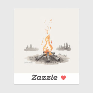 Sticker images de peinture inspirées d'un feu de camp