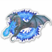 Sticker Imaginaire de dragon à flamme bleue (Devant)