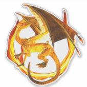 Sticker Imaginaire de dragon de flamme circulaire (Devant)