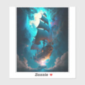 Sticker Imaginaire de navire volant (Feuille)