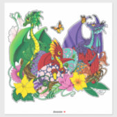 Sticker Imaginaire de nid de bébé dragon (Feuille)
