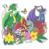 Sticker Imaginaire de nid de bébé dragon (Devant)