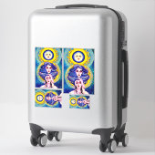 Sticker Imaginaire des soeurs de lune céleste Art Abstrait (Sur valise)