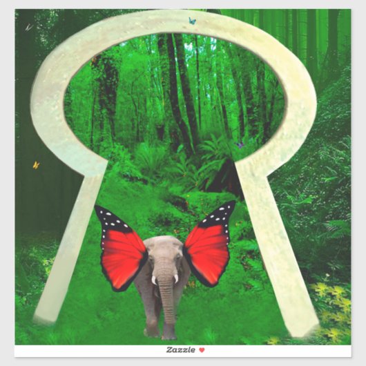 Sticker Imaginaire éléphant (Feuille)