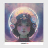 Sticker Imaginaire éthérée Céleste gardien du rêve d'enfan (Feuille)