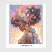 Sticker Imaginaire femme Art Africain Américain (Feuille)