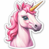 Sticker Imaginaire Unicorne rose (Devant)
