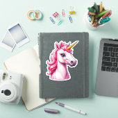 Sticker Imaginaire Unicorne rose (Couverture iPad)