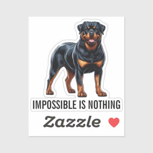 Sticker Impossible Is Nothing, Rottweiler (Feuille)