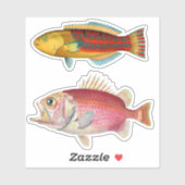 Sticker Impression Artiste Poisson Tropical Illustration V (Feuille)