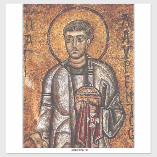 Sticker Impression d'art mosaique orthodoxe Saint Laurent (Feuille)