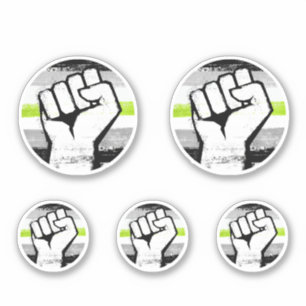 Sticker Impression de cercle de poing de fierté agender
