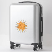Sticker Impression De La Face Solaire Souriante En Bois (Sur valise)