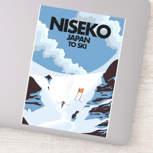 Sticker Impression de ski Niseko Japon (Détail)