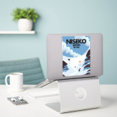 Sticker Impression de ski Niseko Japon (Ordinateur portable sur le bureau)