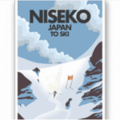 Sticker Impression de ski Niseko Japon (Devant)