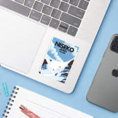 Sticker Impression de ski Niseko Japon (Ordinateur portable avec iPhone)