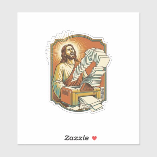 Sticker Impression feuille Excel Jésus 50 pages blanches B (Feuille)